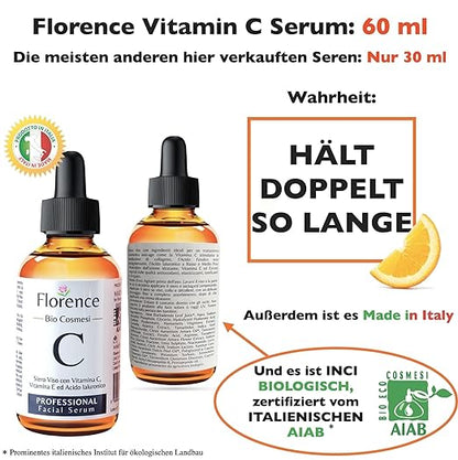 Florence® 60ml Bio Vegane Naturkosmetik Vitamine-C Serum