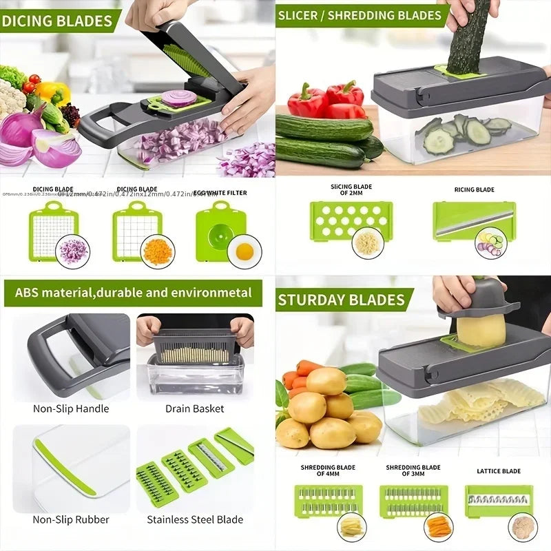 Ewatronik® Gemüse/Obstschneider Gadgets mit Korb