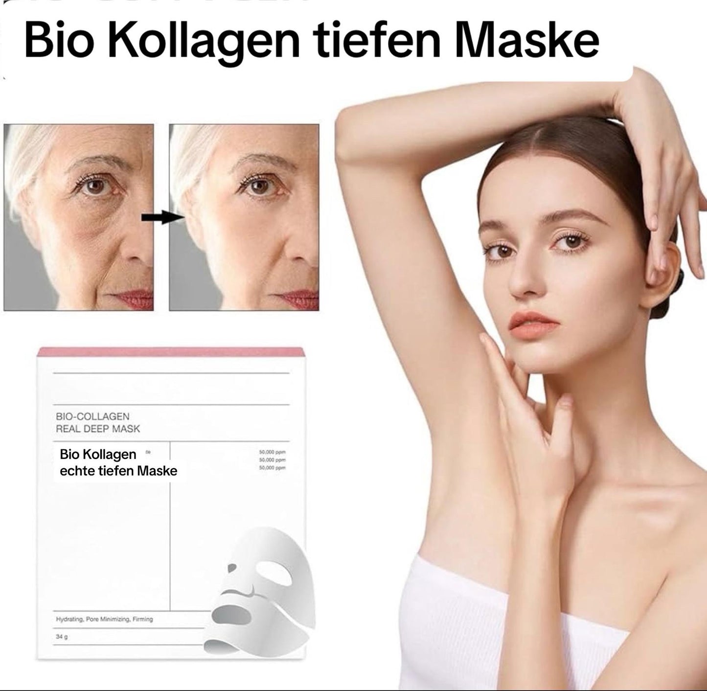 Ewatronik® BIO-KOLLAGEN-MASKE (3 Masken+ 1 Gratis)