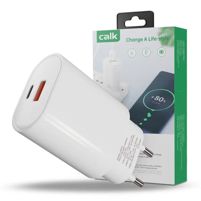 Calk USB / USB-C Dual Netzteil 22.5W + Super schnelles Aufladen 3.0